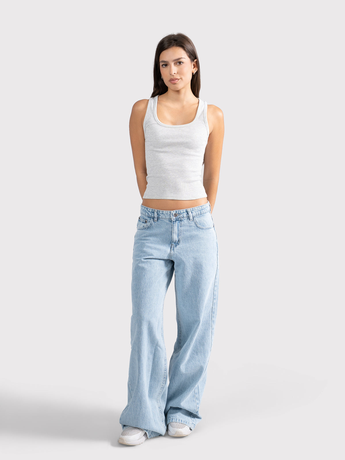 U-SHAPED TANK TOP CLOUD-GREY