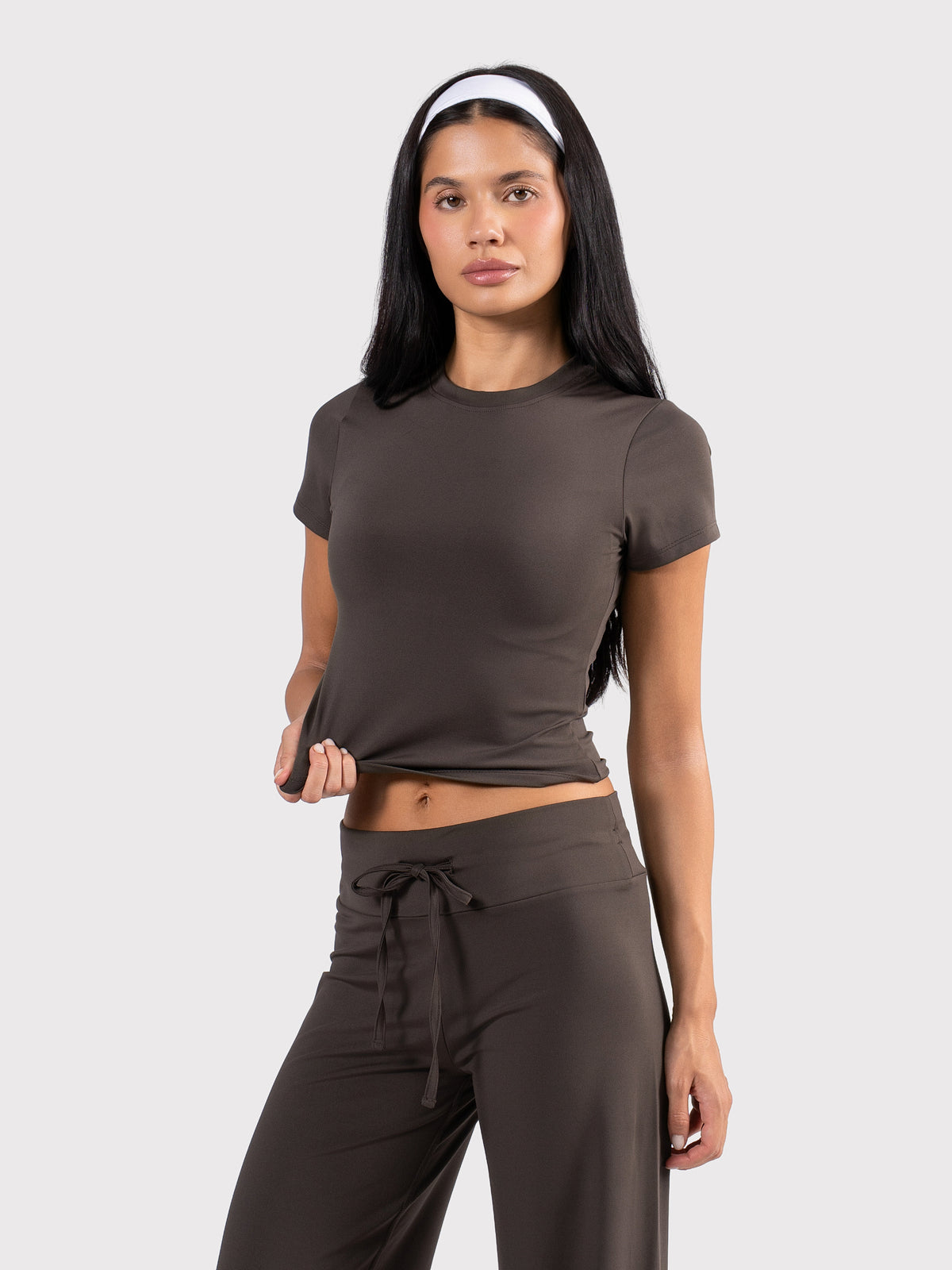 MOVE FITTED TOP BROWN