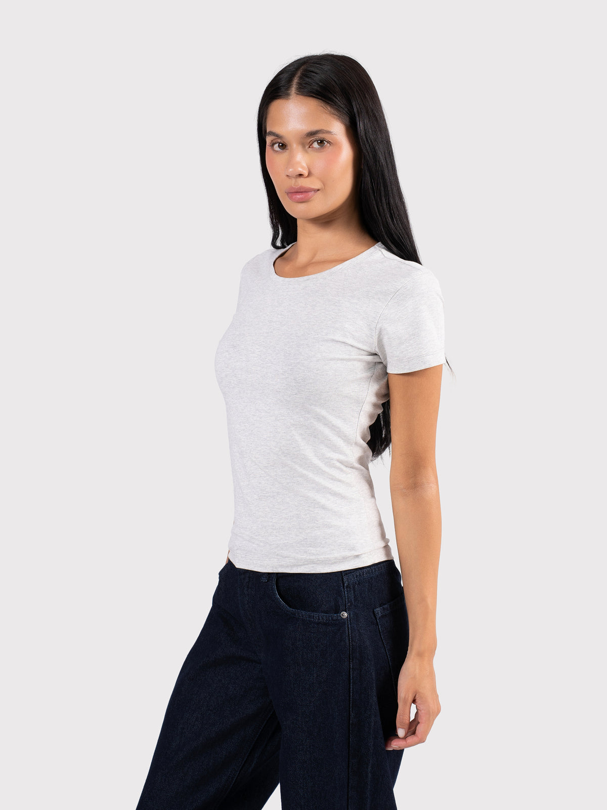 SHORT SLEEVE TOP CLOUD-GREY