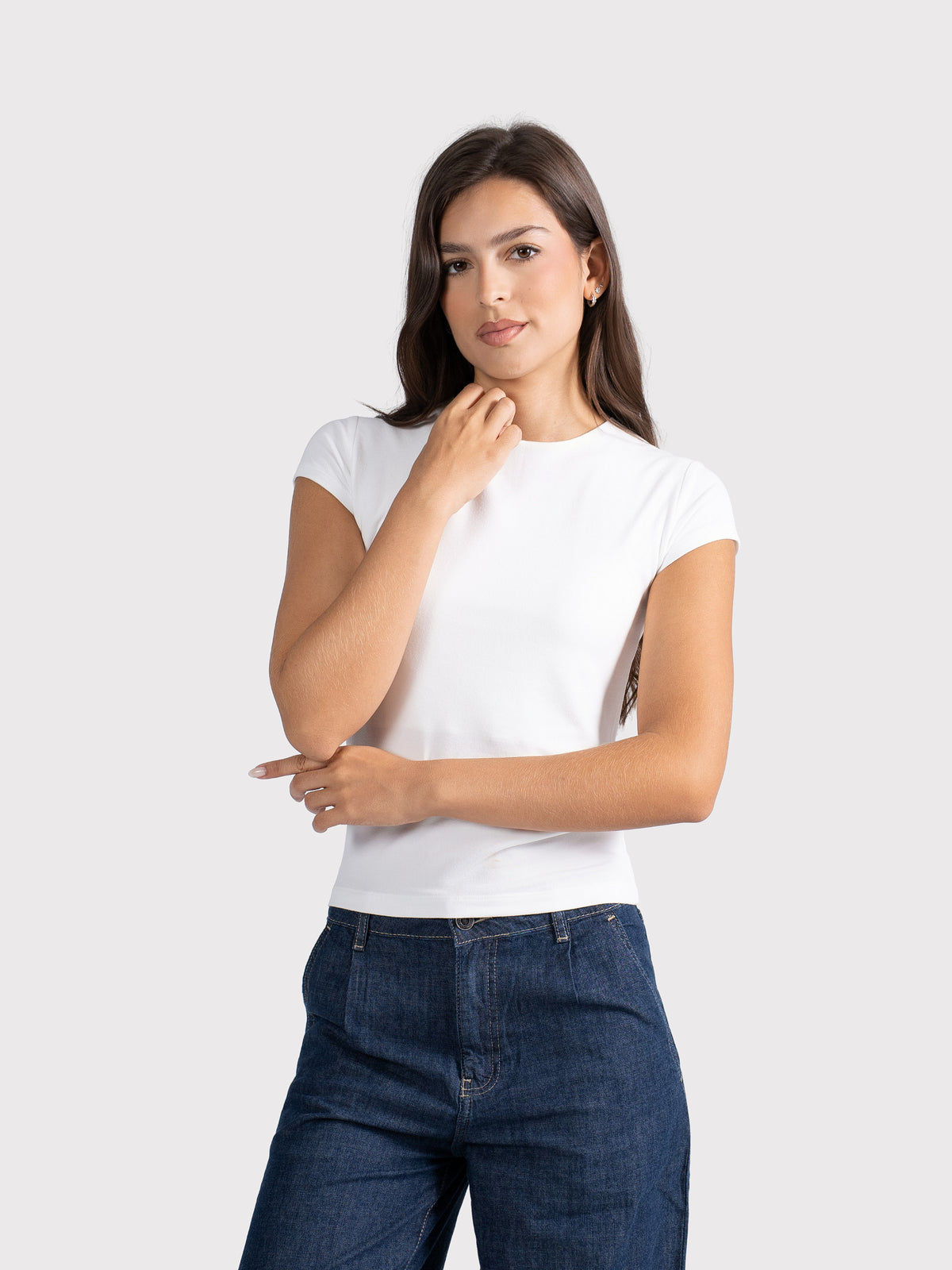 MICROFIBER BASIC SHORT SLEEVE TOP OFF-WHITE