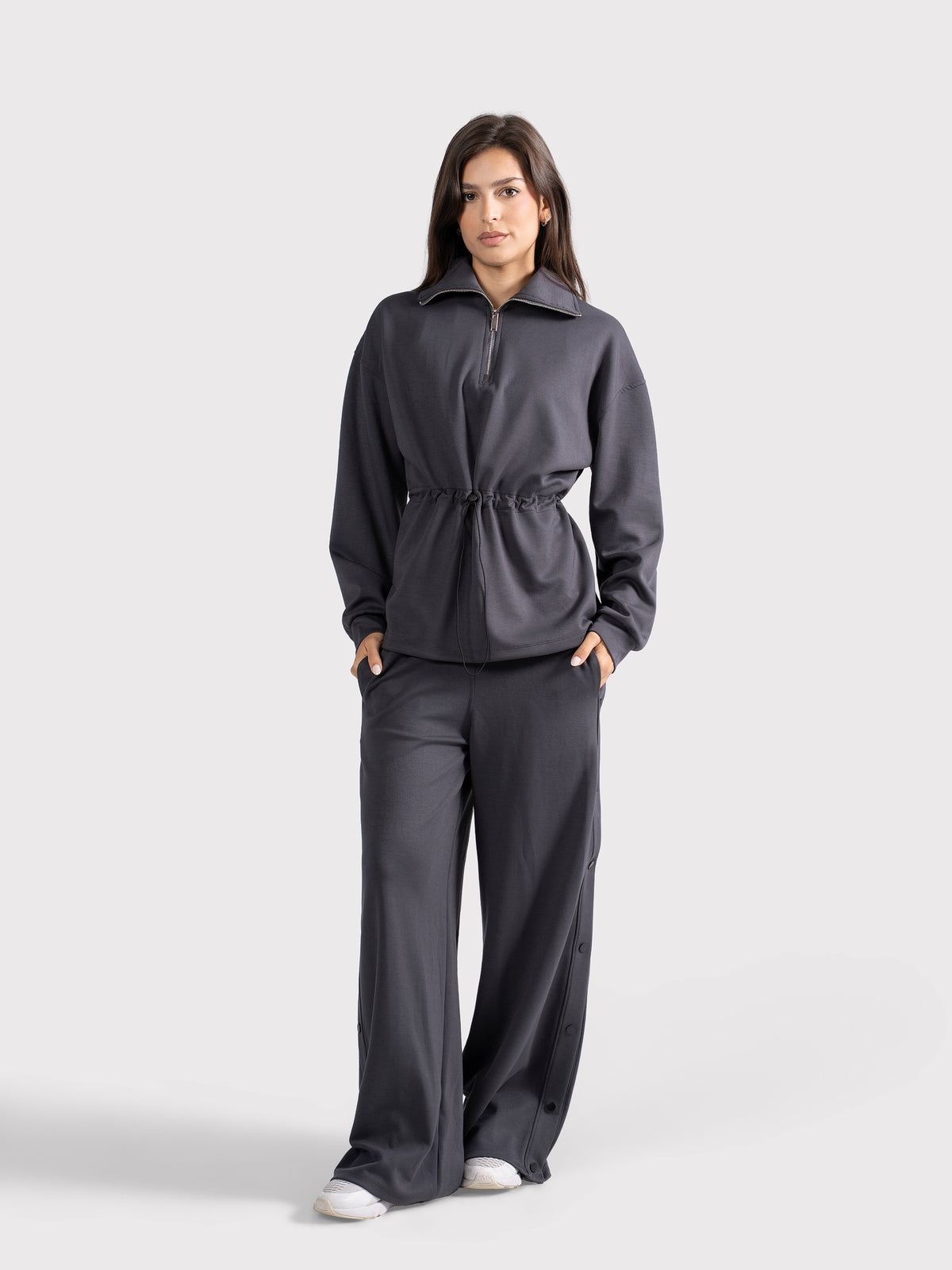 BREATHABLE SNAP PANTS - GREY