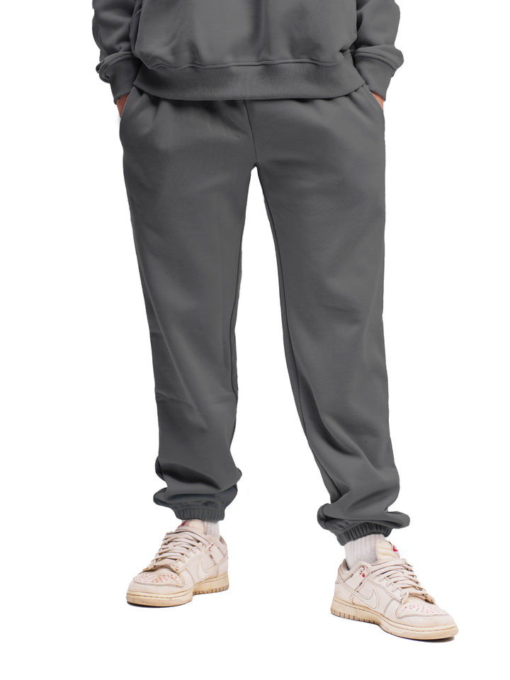 CHARCOAL ELASTIC HEM SWEATPANTS