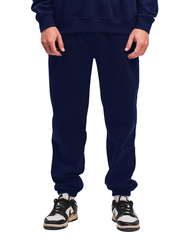 NAVY ELASTIC HEM SWEATPANTS