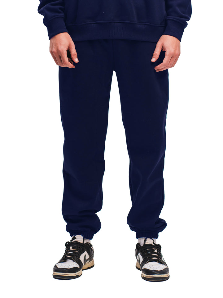 NAVY ELASTIC HEM SWEATPANTS