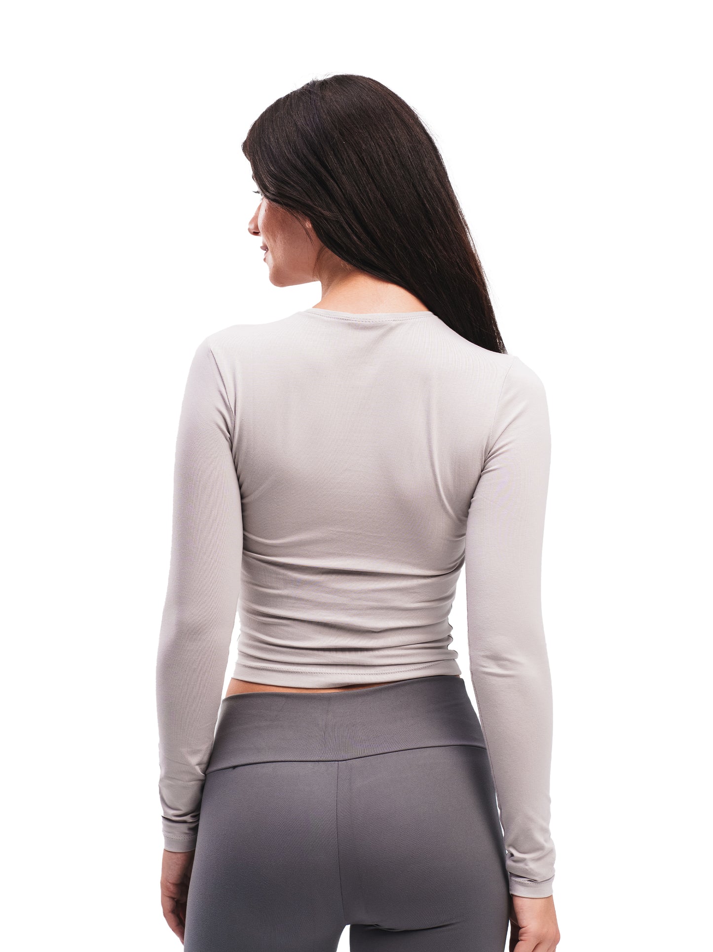 FOG GREY BASIC LONG SLEEVE TOP