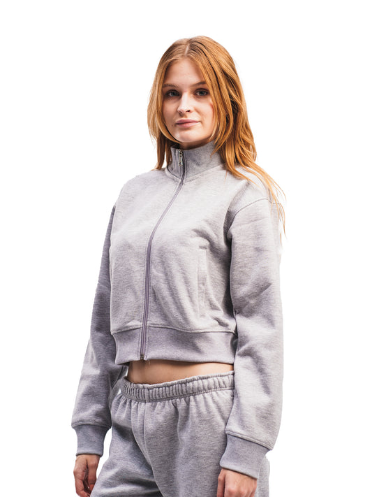 CLOUD GREY CROPPED ZIP UP