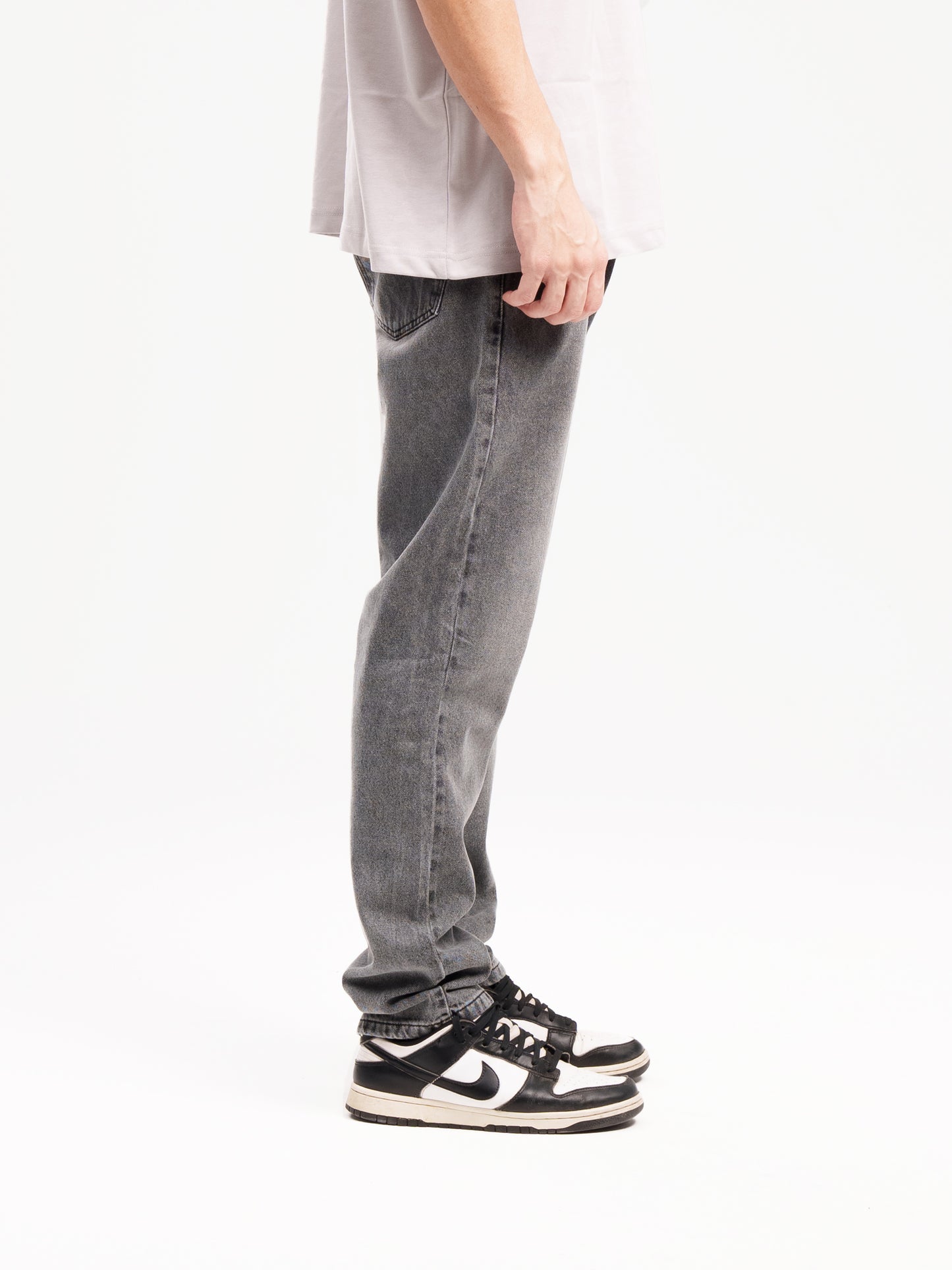 LIGHT GREY STRAIGHT MEN'S JEANS