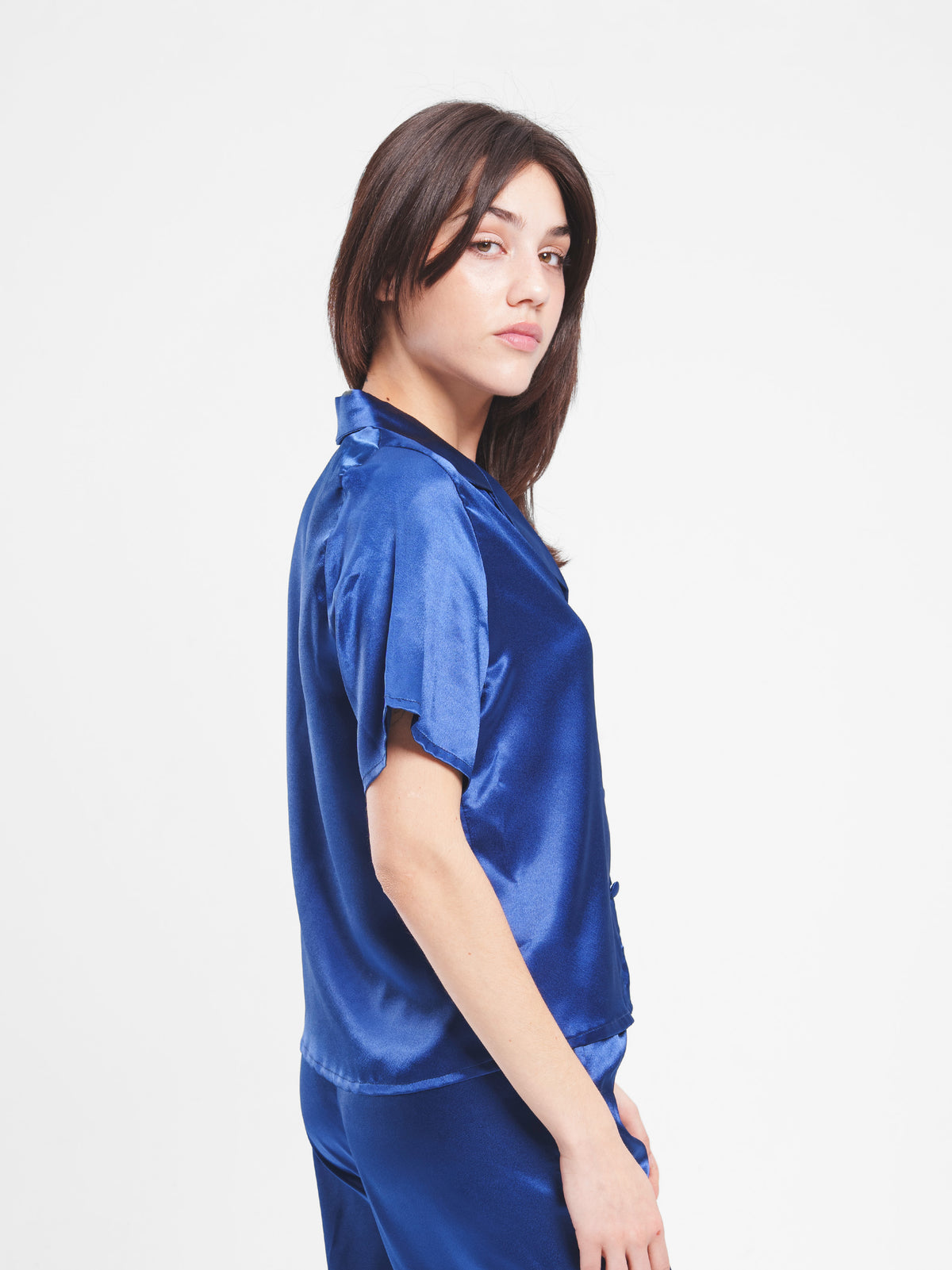 SATIN BUTTON UP SET