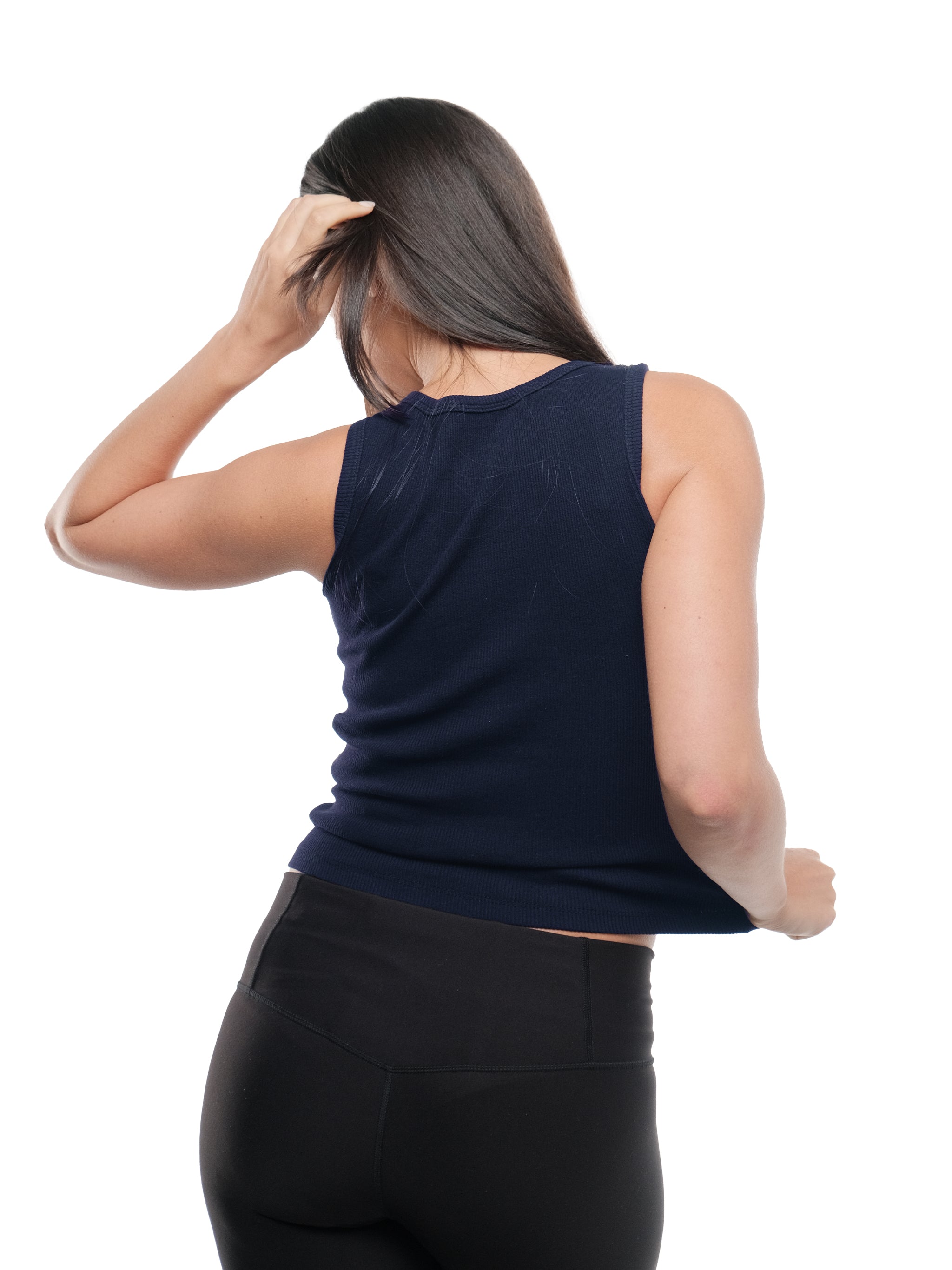 NAVY CREWNECK TANK TOP