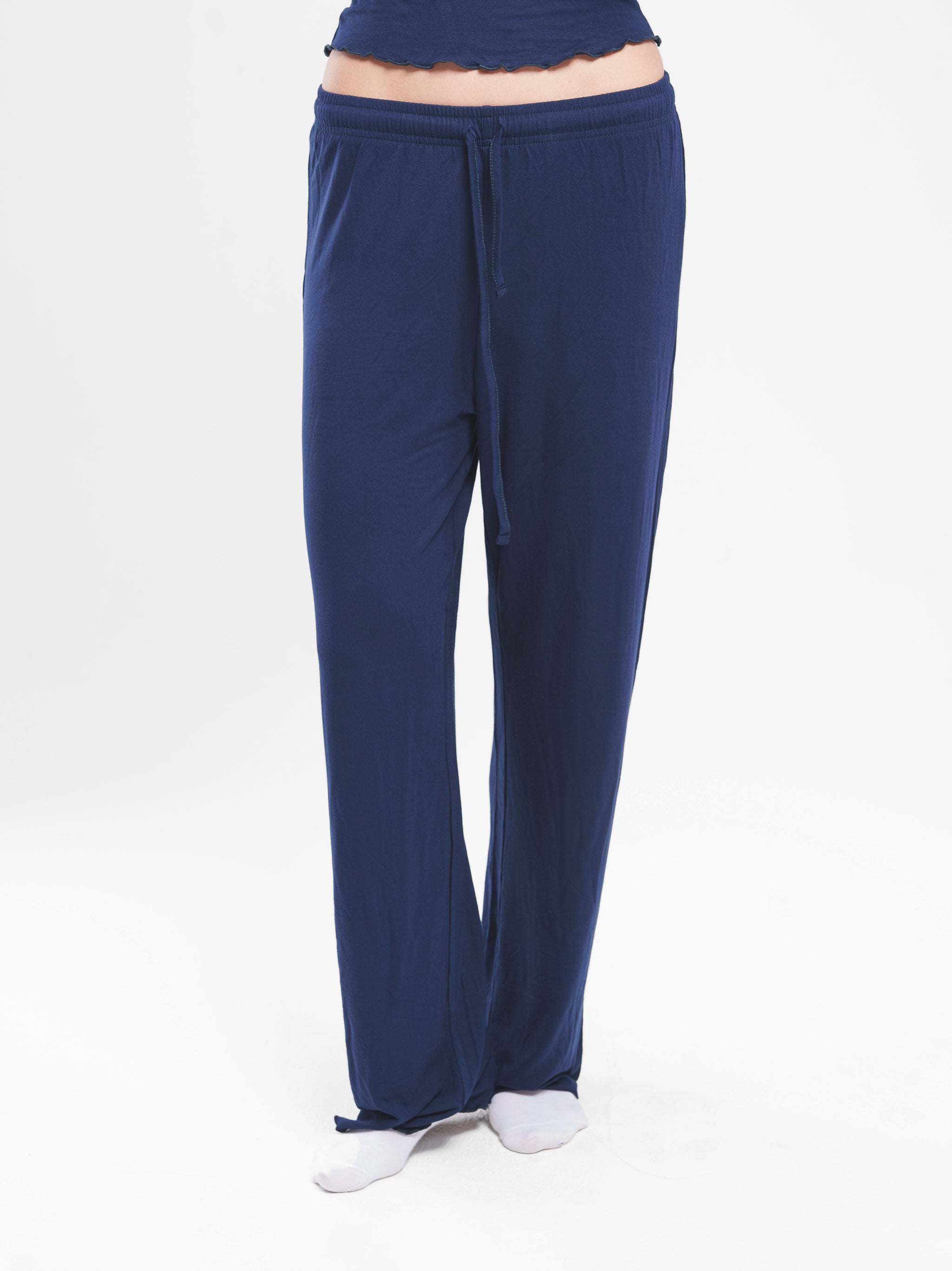 NAVY RUCHED LONG SLEEVE SET