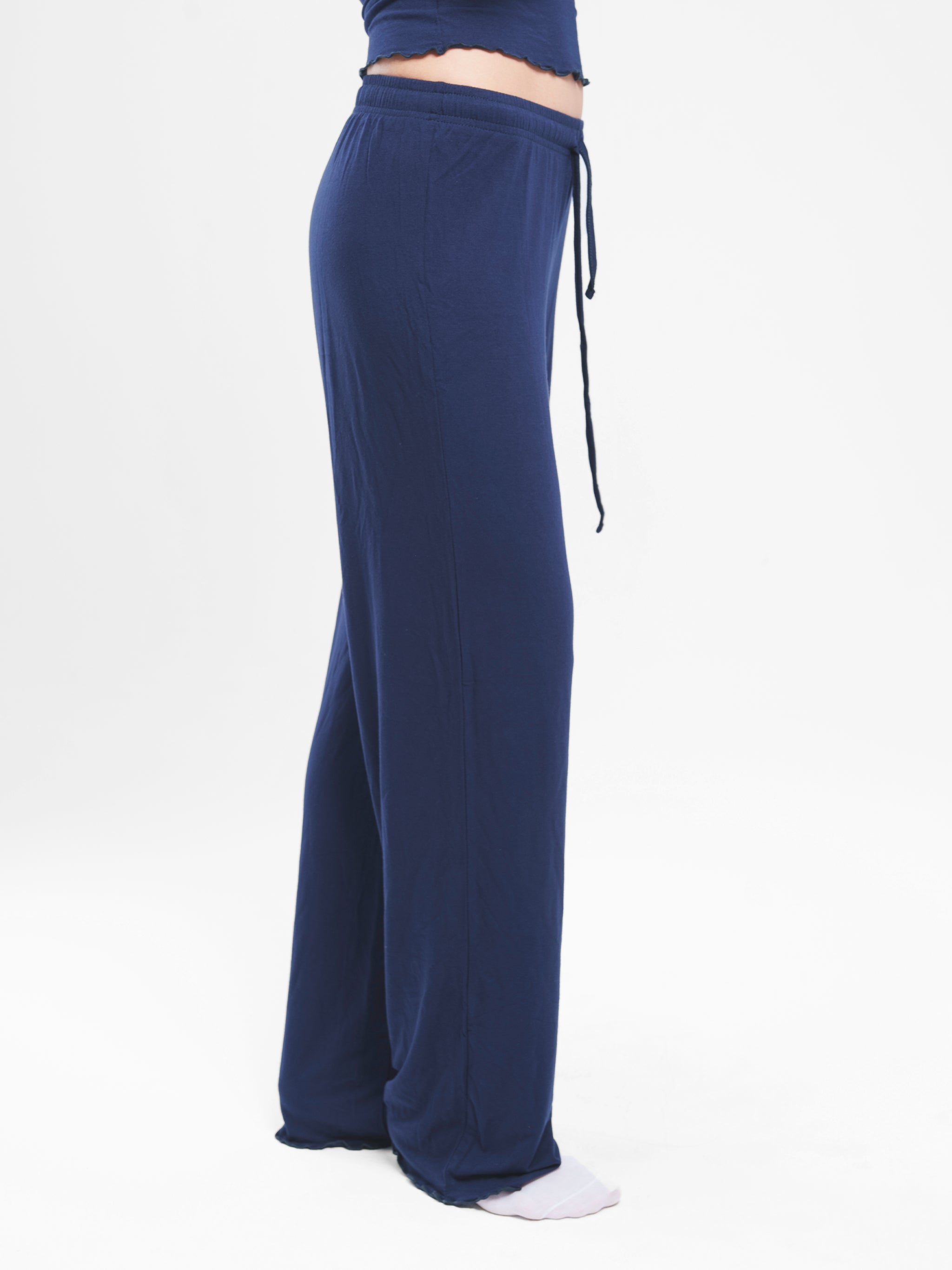 NAVY RUCHED LONG SLEEVE SET