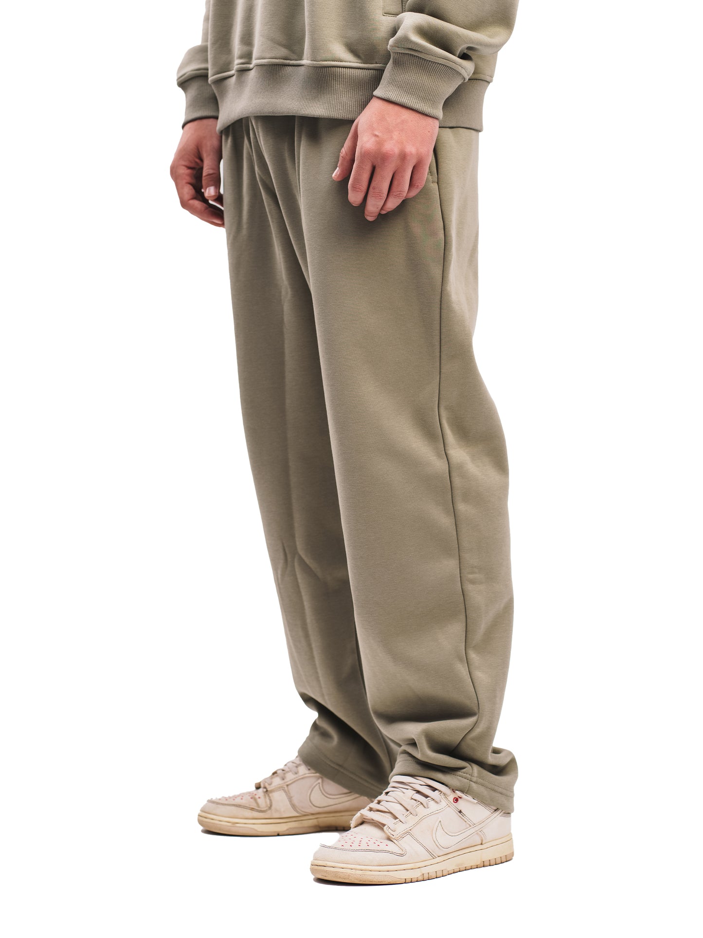 OLIVE GREEN STRAIGHT LEG SWEATPANTS