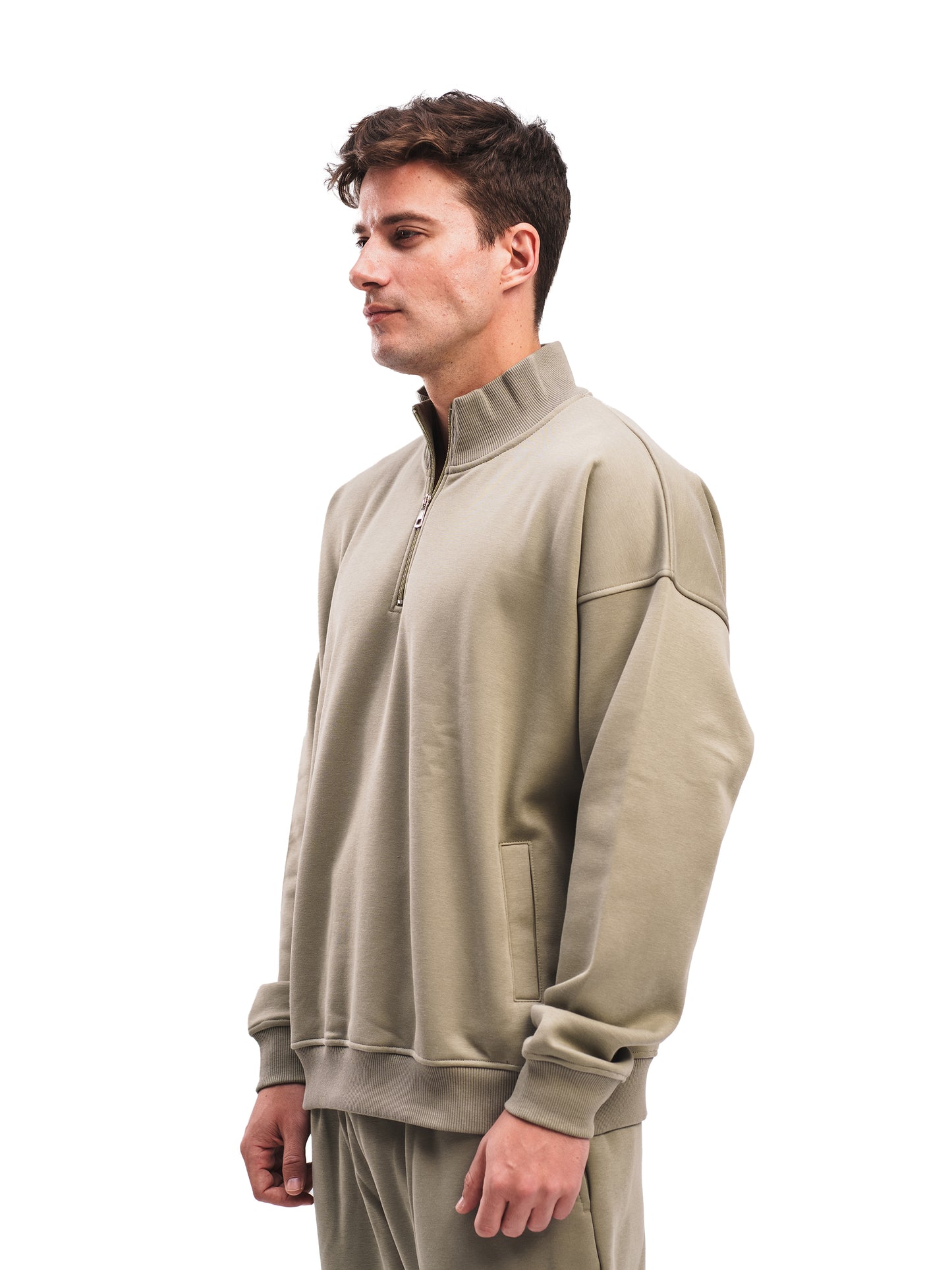 OLIVE GREEN QUARTER ZIP