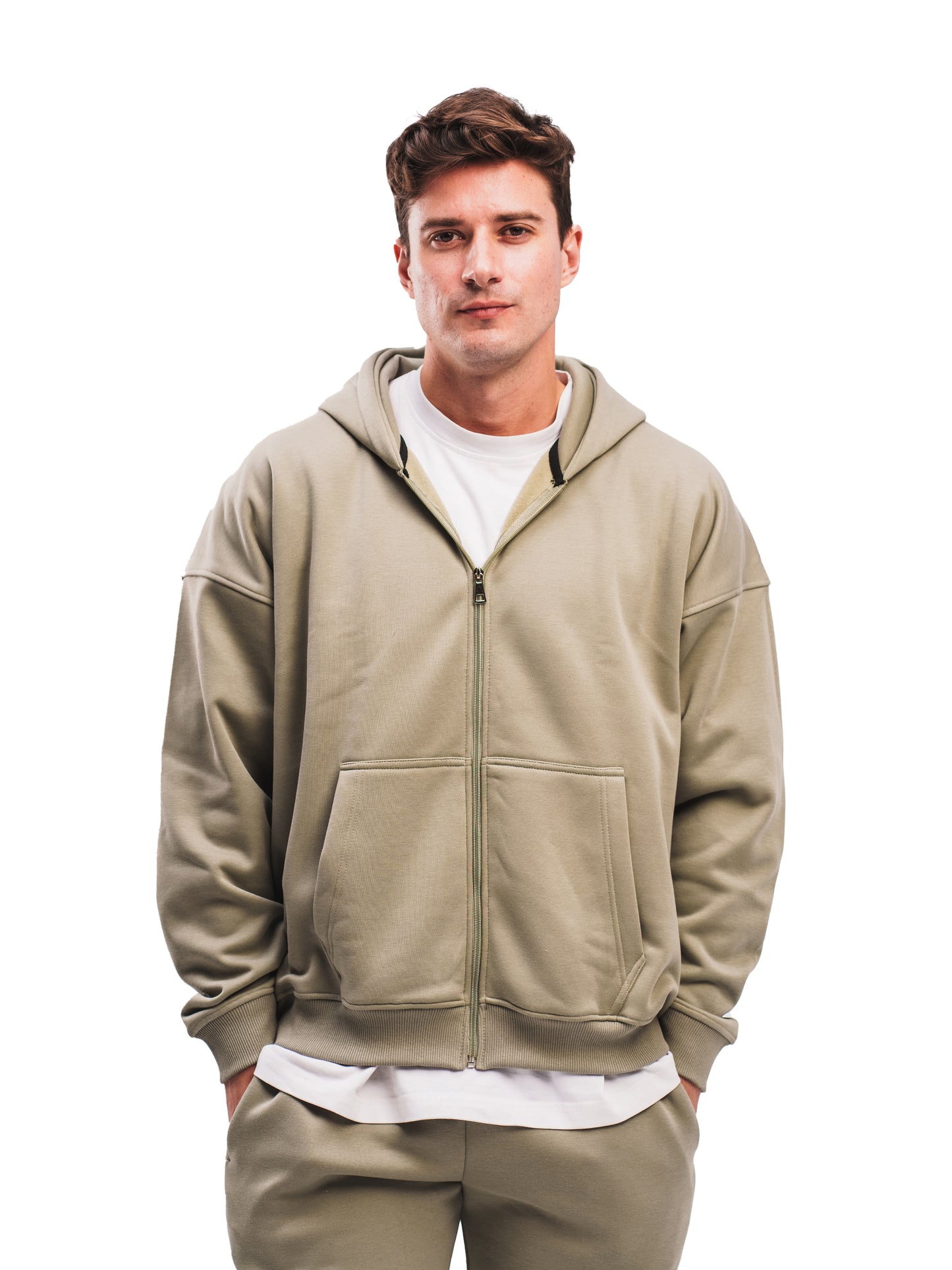 OLIVE GREEN ZIP UP