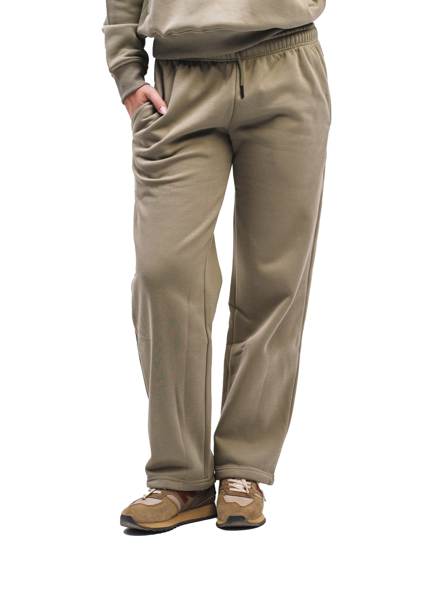 OLIVE GREEN STRAIGHT LEG SWEATPANTS