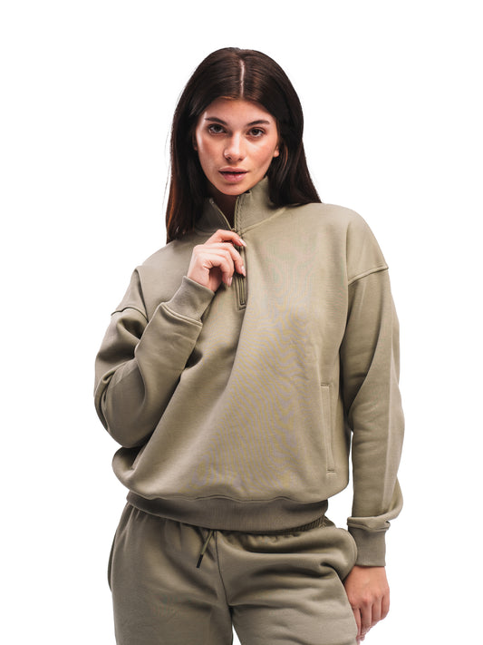 OLIVE GREEN QUARTER ZIP