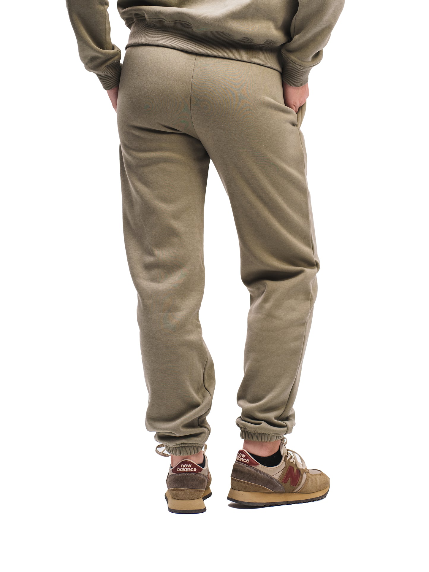 OLIVE GREEN ELASTIC HEM SWEATPANTS