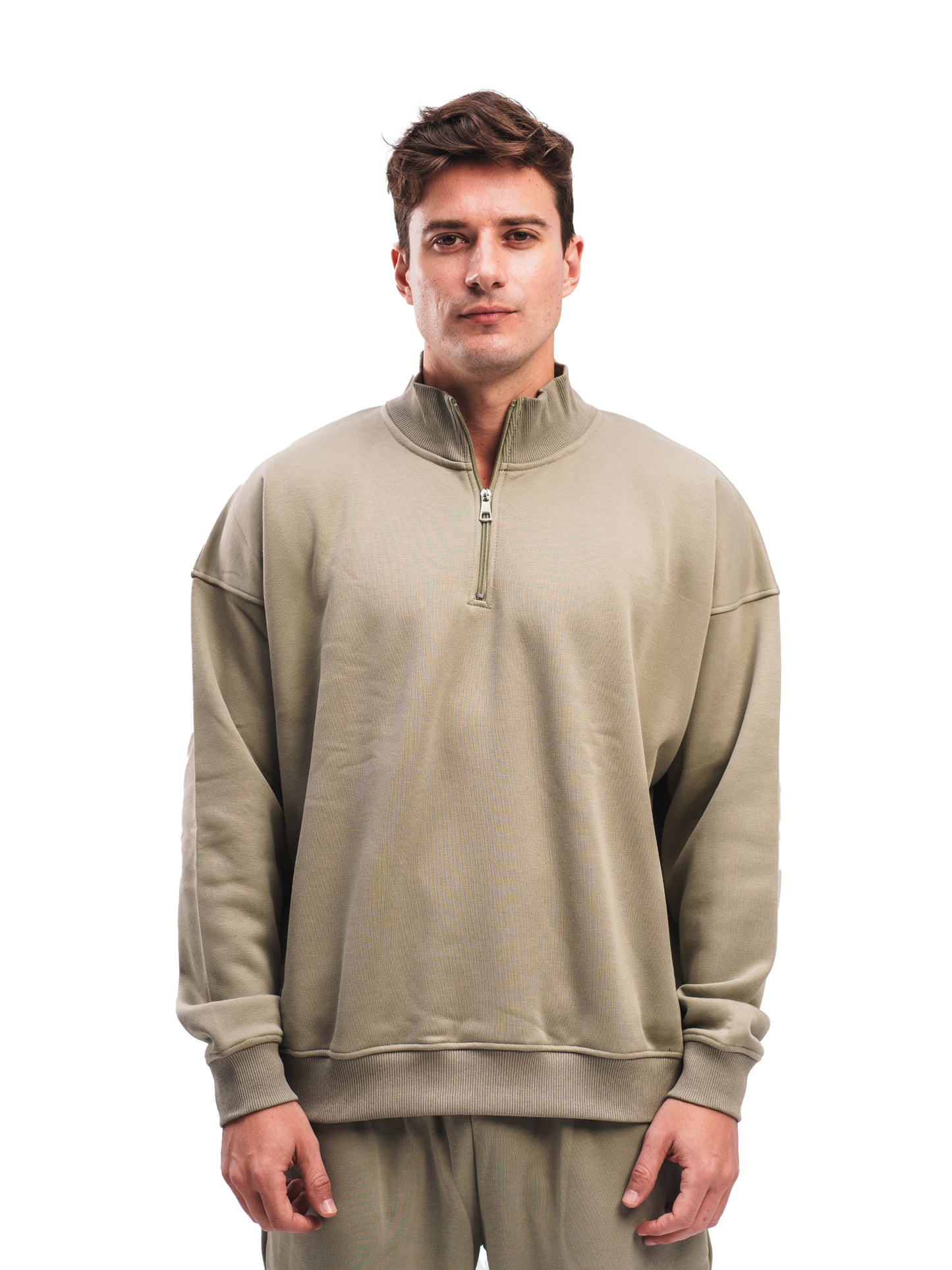 OLIVE GREEN QUARTER ZIP