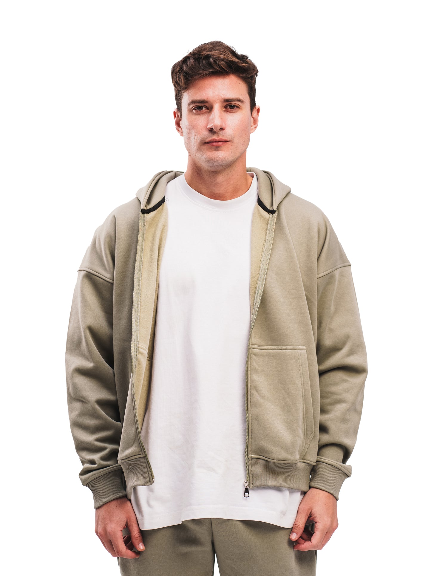 OLIVE GREEN ZIP UP