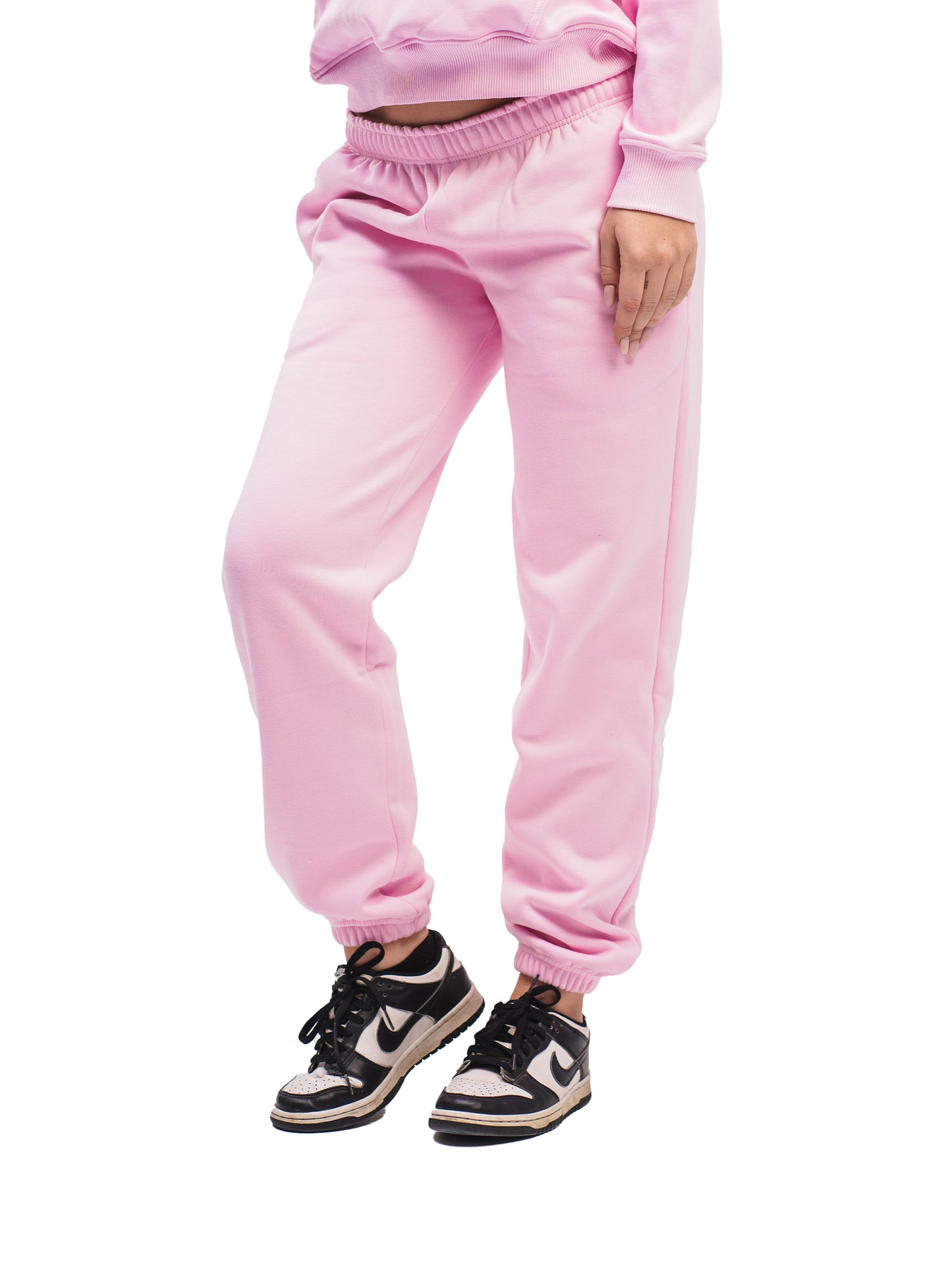 BABY PINK ELASTIC HEM SWEATPANTS