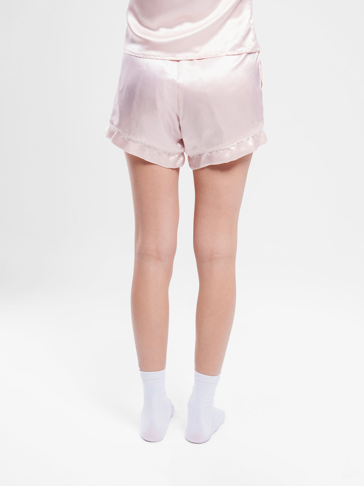 SATIN BUTTON UP PIPED SET