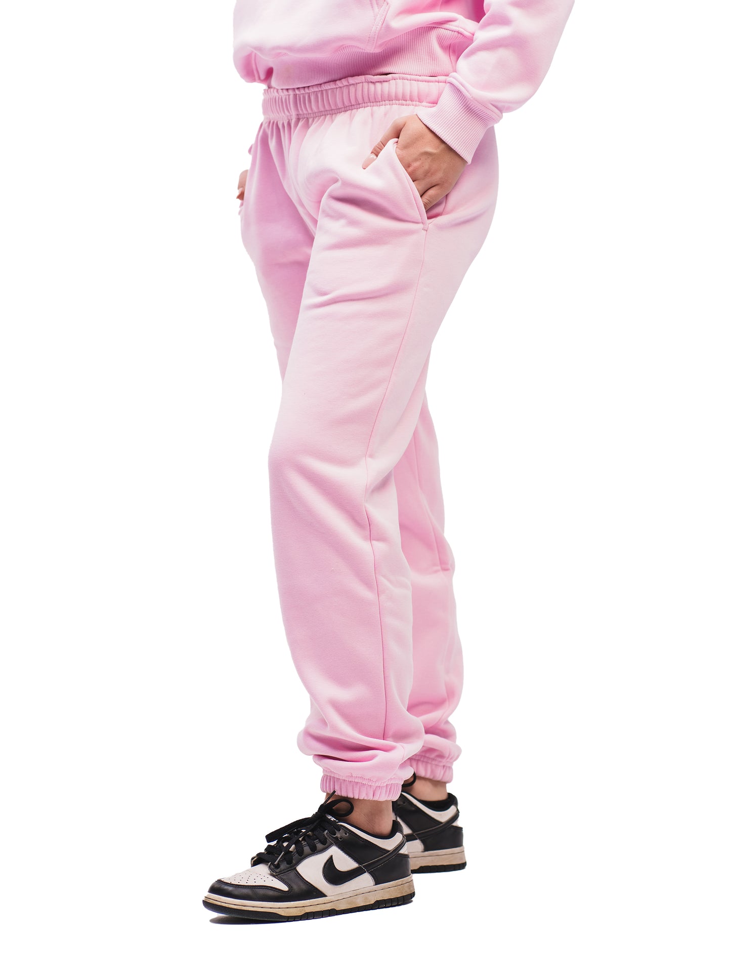 BABY PINK ELASTIC HEM SWEATPANTS