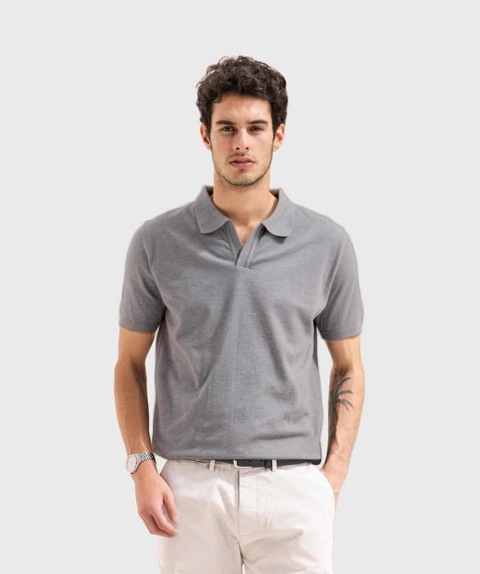 KNITTED MENS POLO SHIRT