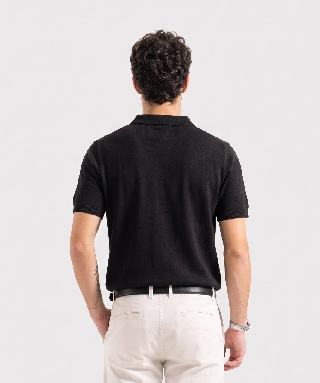 KNITTED MENS POLO SHIRT