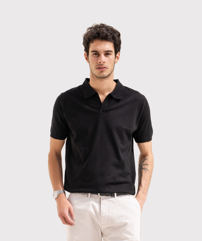 KNITTED MENS POLO SHIRT