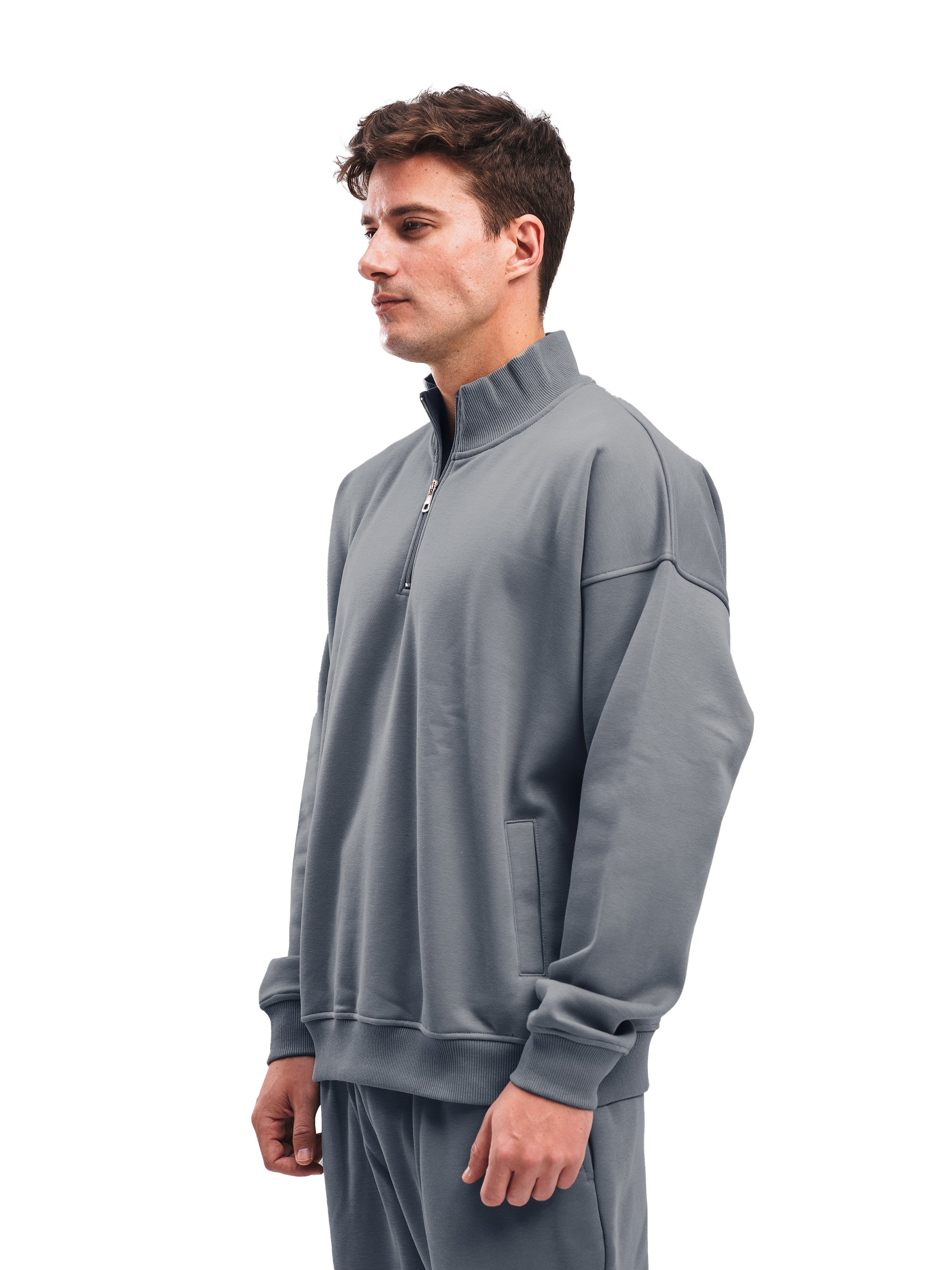 COOL GREY QUARTER ZIP
