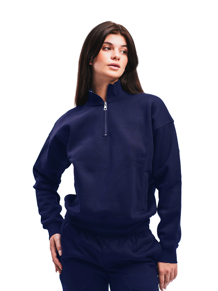 NAVY QUARTER ZIP
