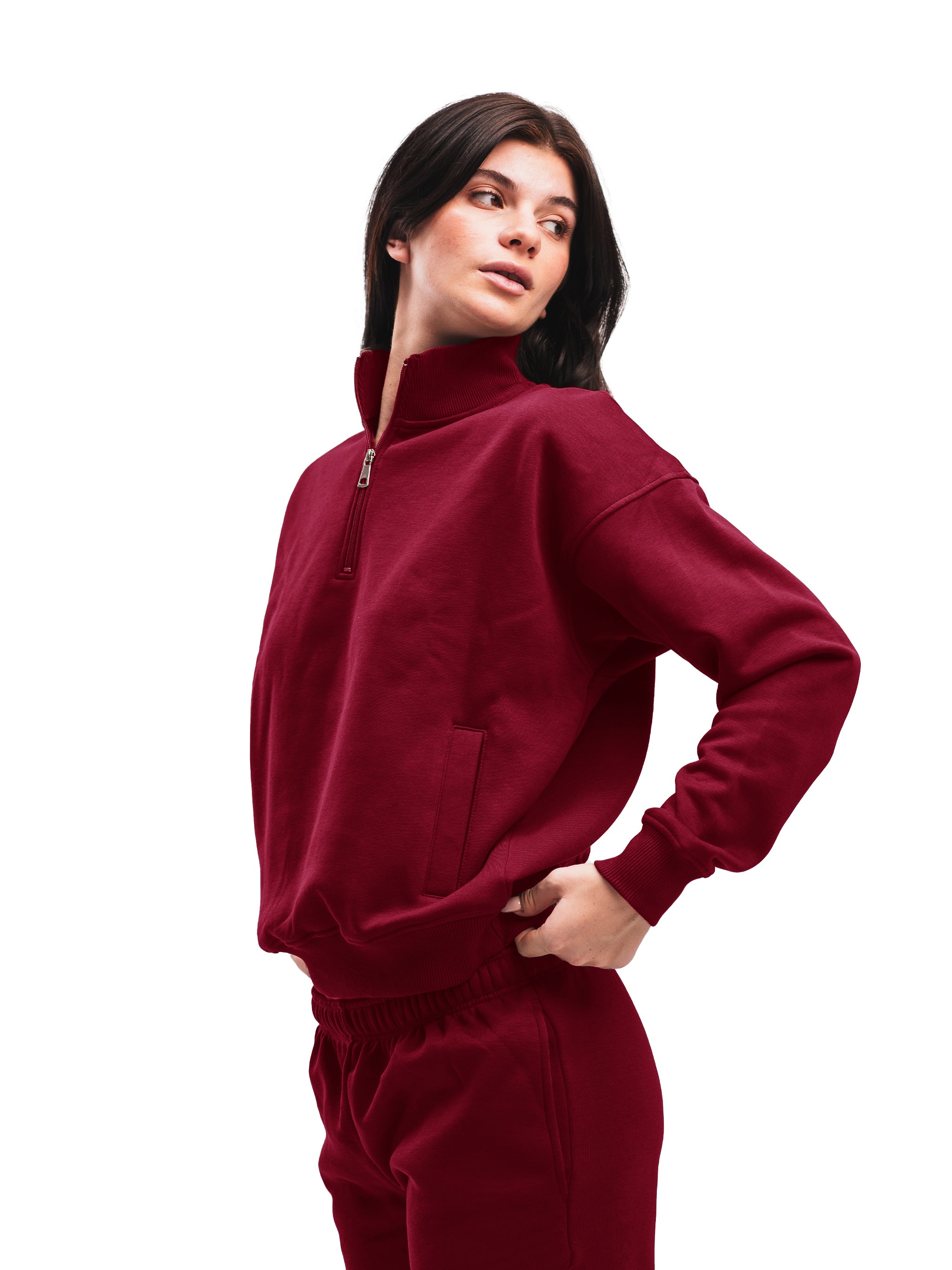 BURGUNDY QUARTER ZIP