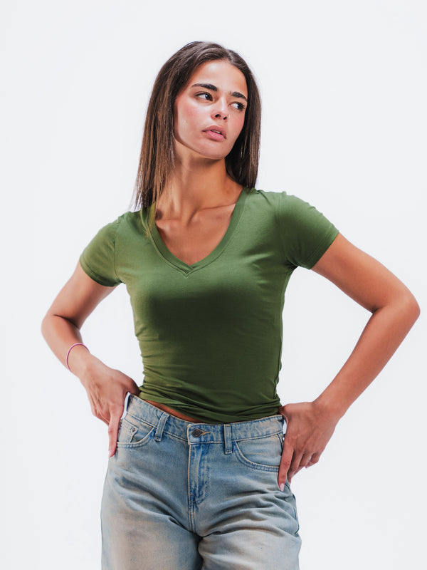 V-NECK SHORT SLEEVE TOP