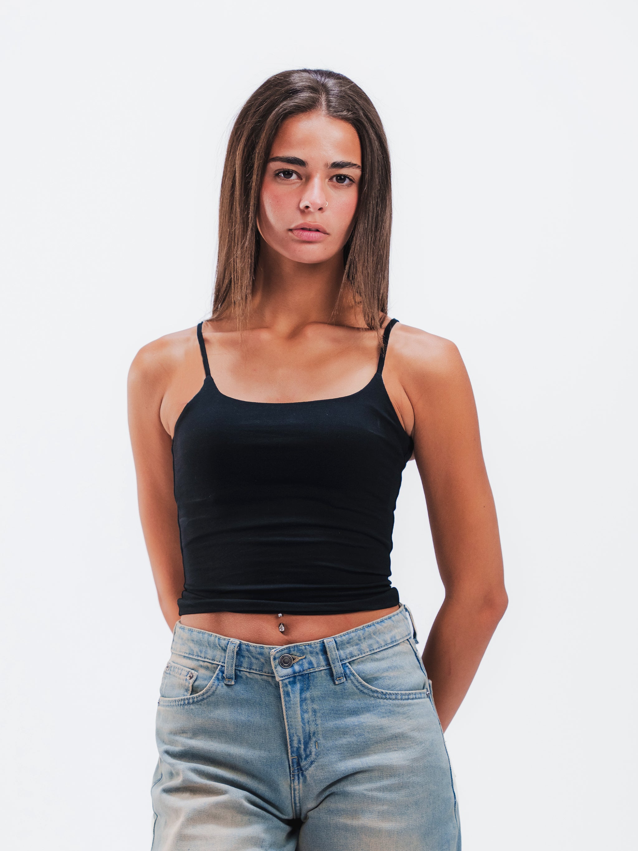BLACK SPAGHETTI STRAP TOP