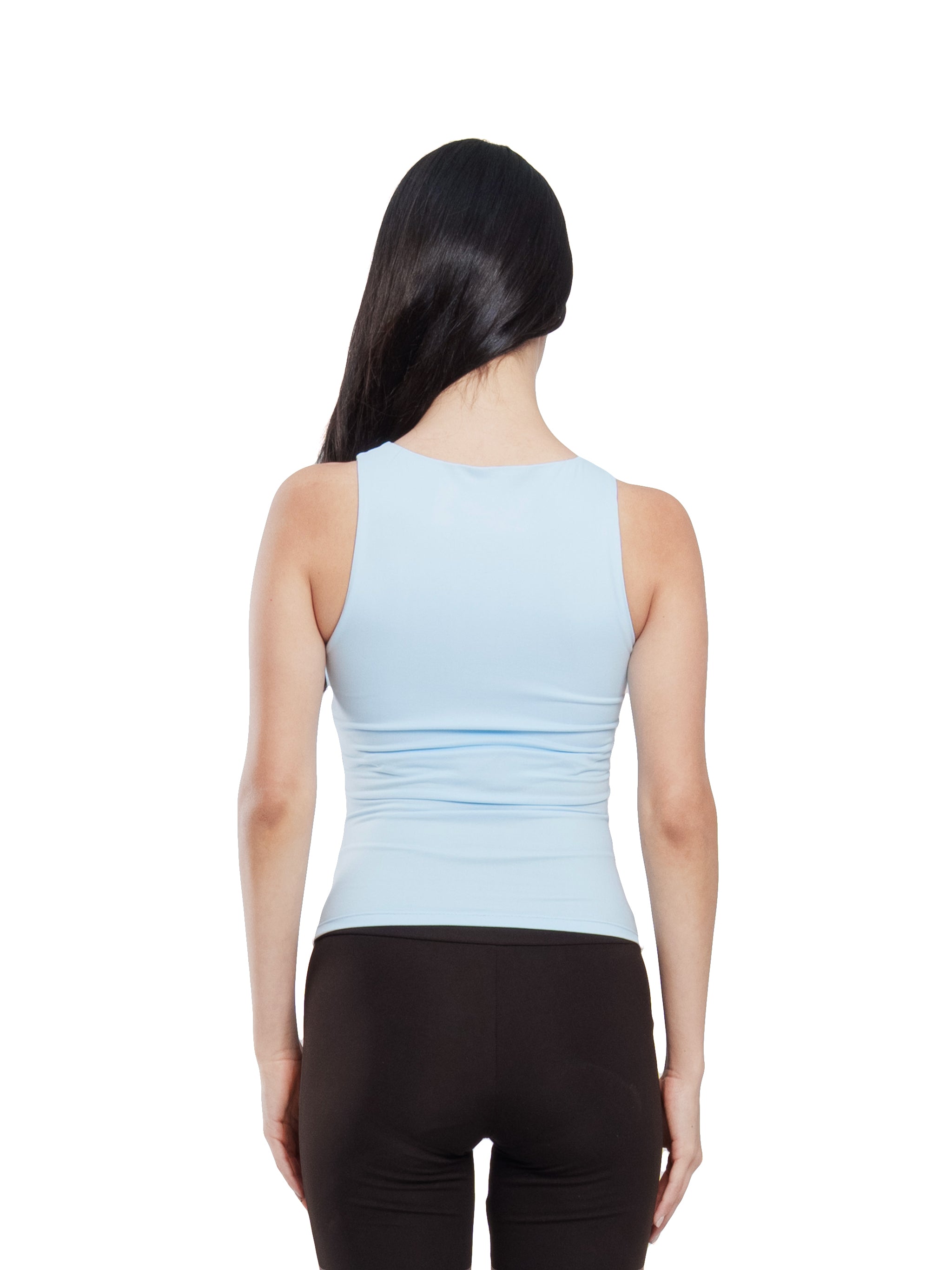 BABY BLUE MICROFIBER CREWNECK TANK TOP