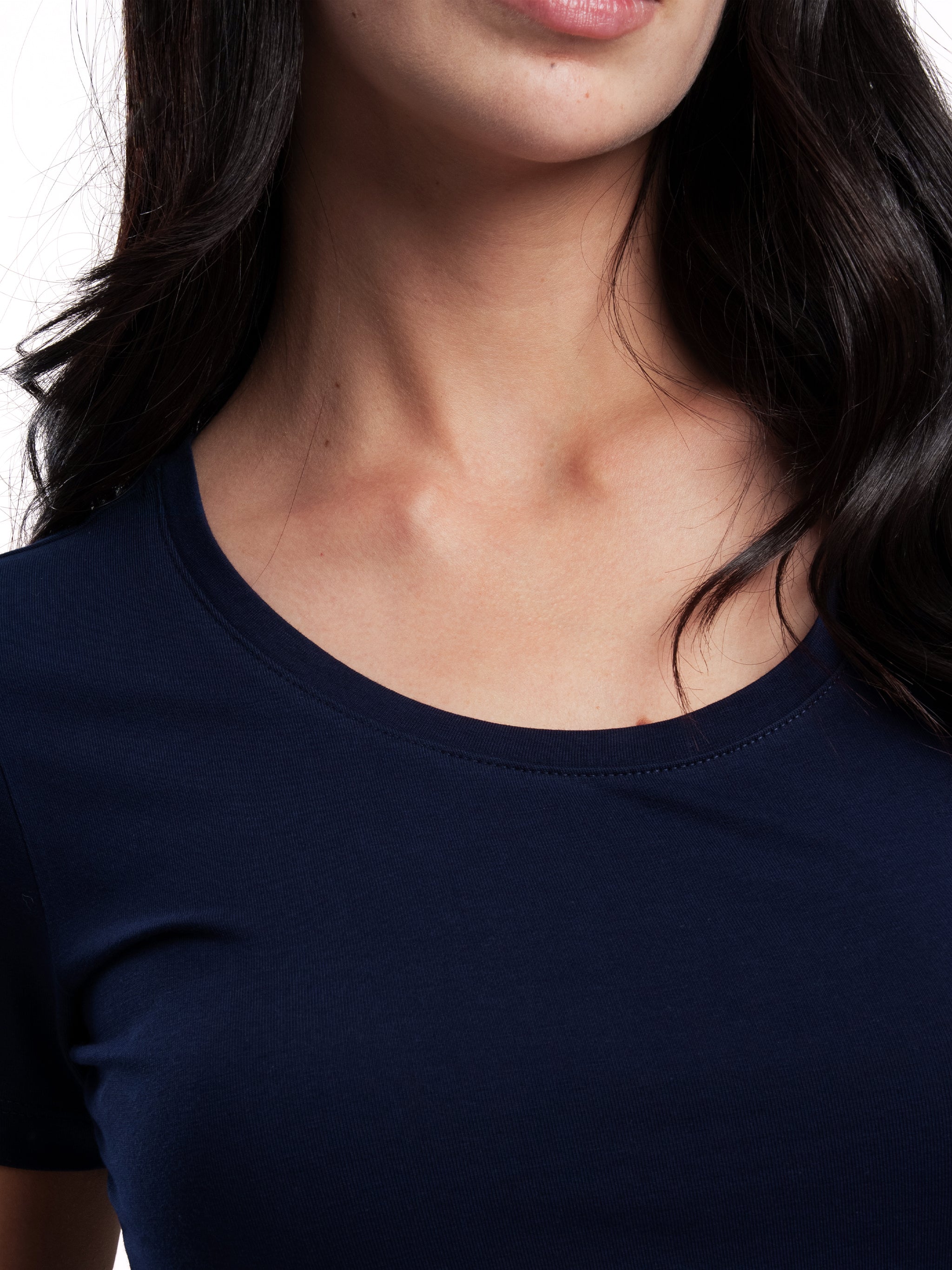 NAVY U-SHAPED SHORT SLEEVE