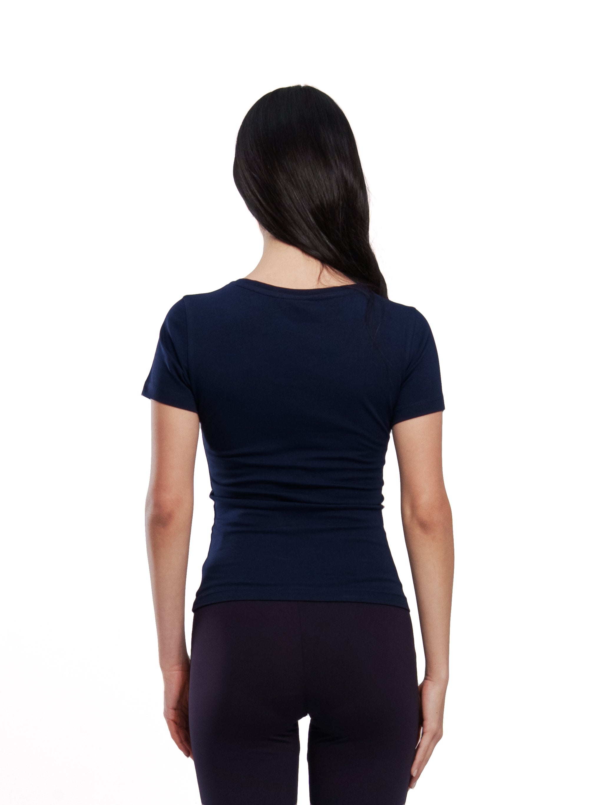 NAVY U-SHAPED SHORT SLEEVE