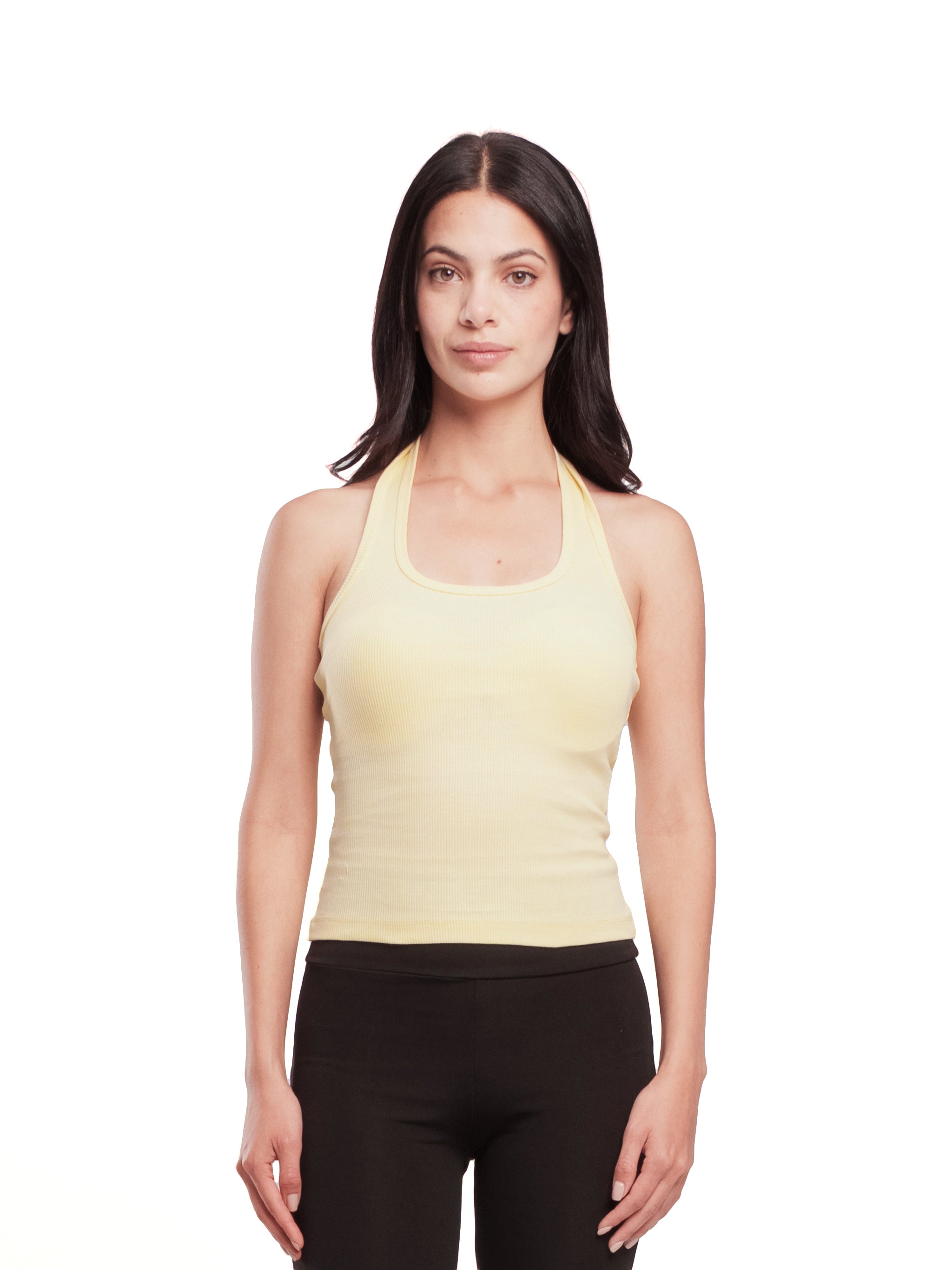 YELLOW HALTER TANK TOP