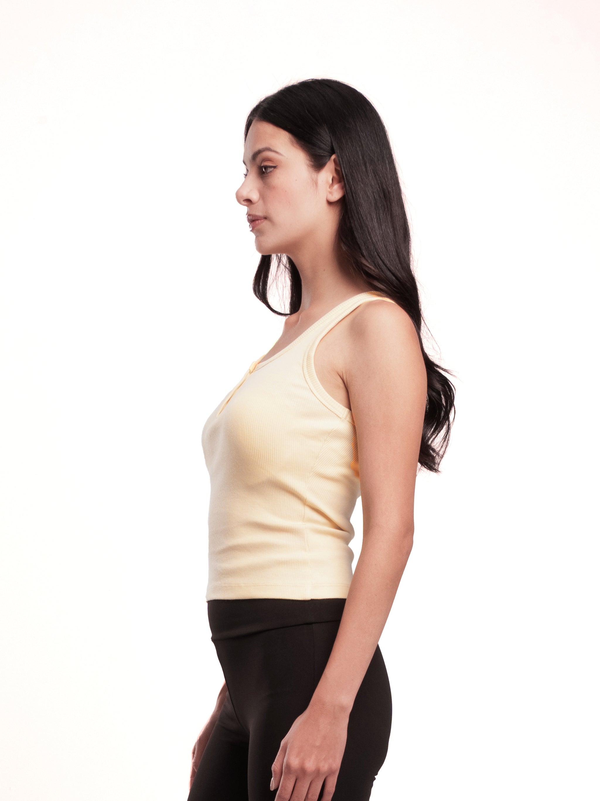 YELLOW BUTTON UP TANK TOP
