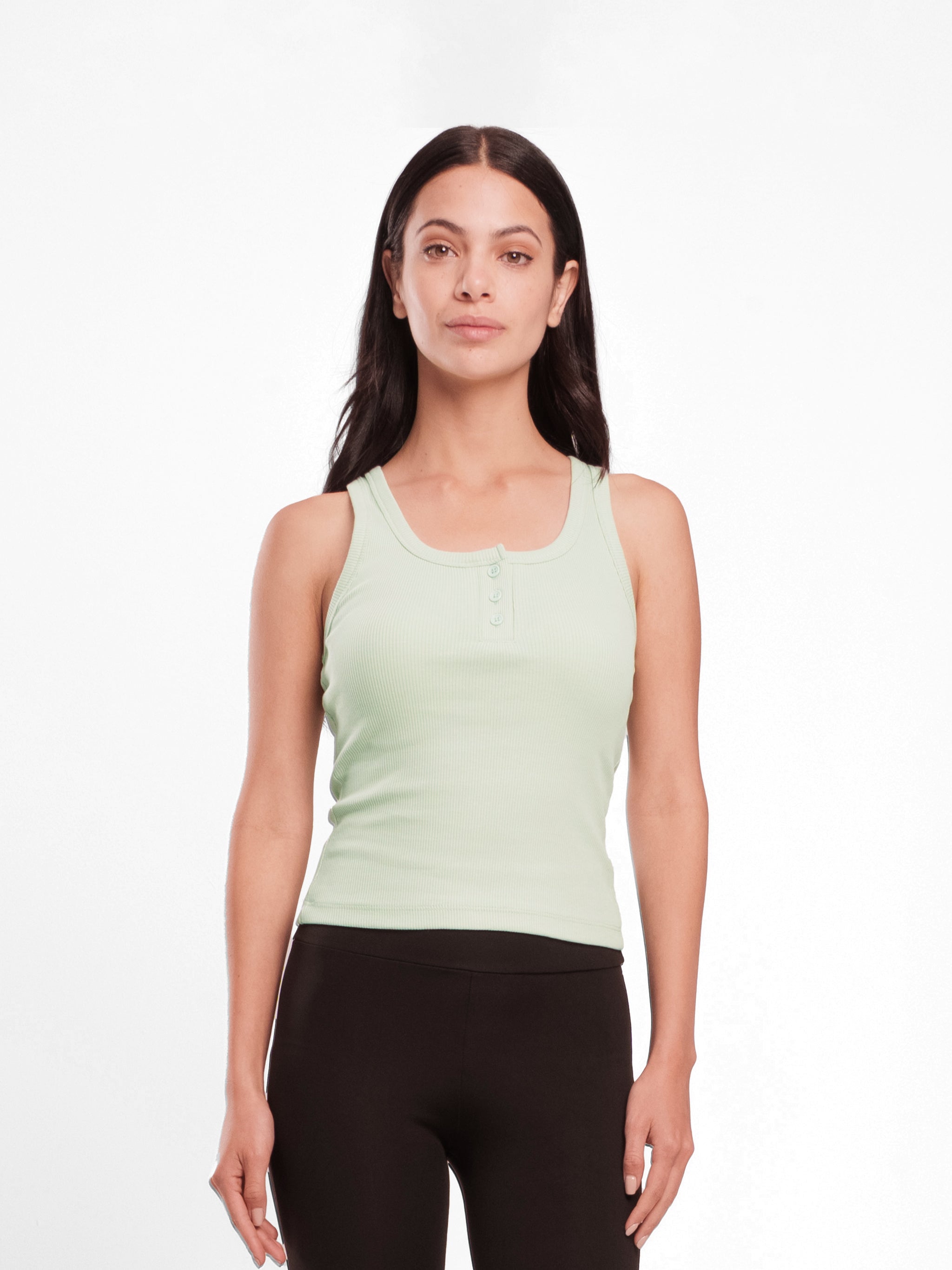 MINT GREEN BUTTON UP TANK TOP